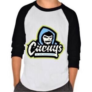 San Bernardino Cucuys Men’s Adult XXL White Black Baseball LS Sleeve Outdoors